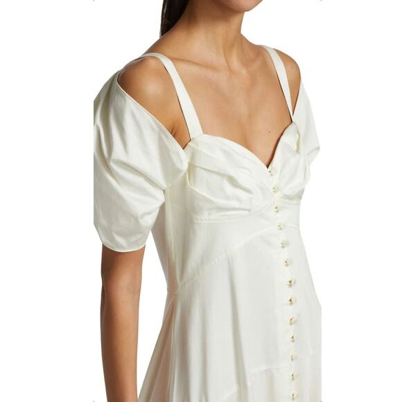 Cult Gaia Mina Dress Cream Ivory White Button Down Front Small - Picture 7 of 16